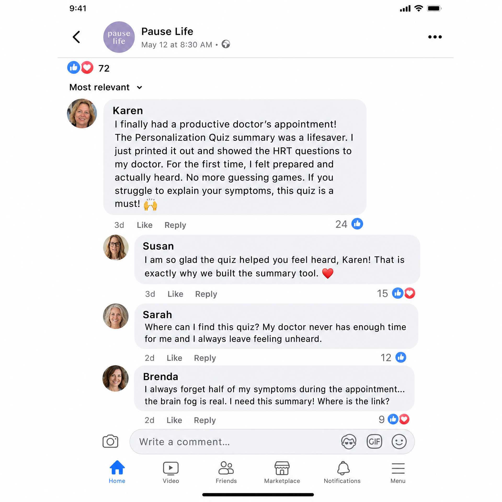 Karen's experience with the Personalization Quiz