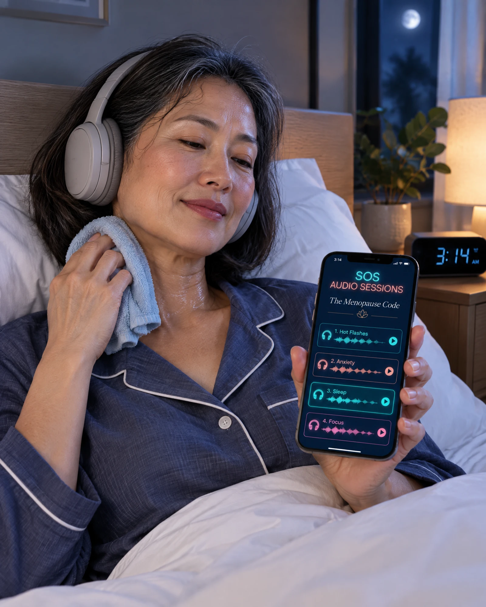 Woman using Sleep audio at 3am